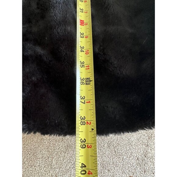 Scandinavian Faux Fur Coat Oversized Grey Striped Fox Mob wife Trim Sz 1X 90s - Picture 12 of 14